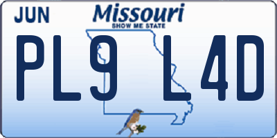 MO license plate PL9L4D