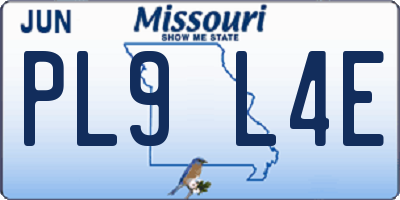 MO license plate PL9L4E