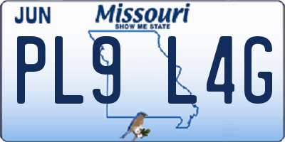 MO license plate PL9L4G