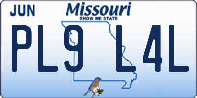 MO license plate PL9L4L