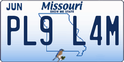MO license plate PL9L4M