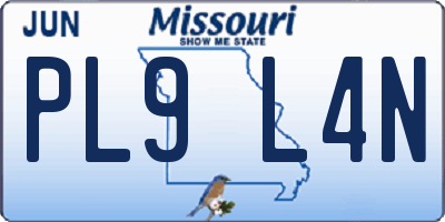 MO license plate PL9L4N