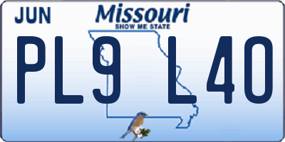 MO license plate PL9L4O