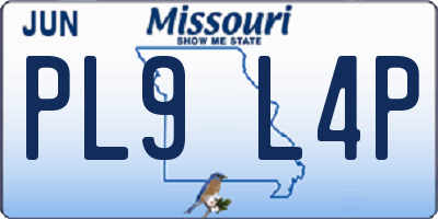 MO license plate PL9L4P