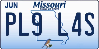 MO license plate PL9L4S