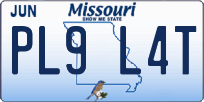 MO license plate PL9L4T