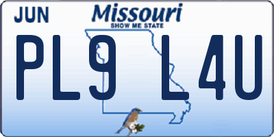 MO license plate PL9L4U