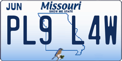 MO license plate PL9L4W