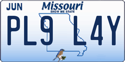 MO license plate PL9L4Y