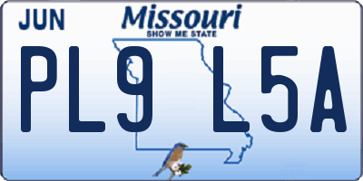 MO license plate PL9L5A