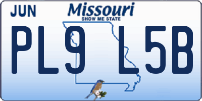 MO license plate PL9L5B