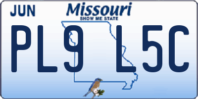 MO license plate PL9L5C