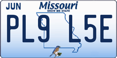 MO license plate PL9L5E