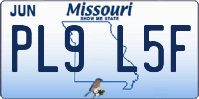 MO license plate PL9L5F