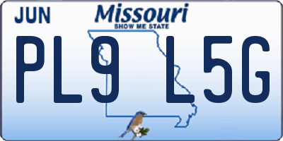 MO license plate PL9L5G