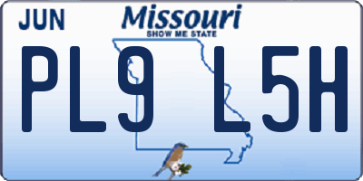 MO license plate PL9L5H