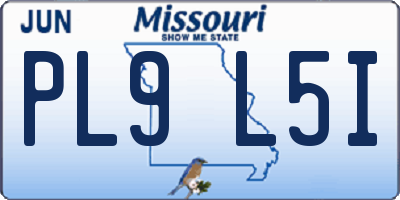 MO license plate PL9L5I