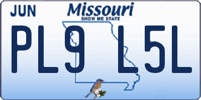 MO license plate PL9L5L