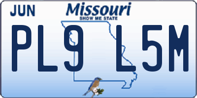MO license plate PL9L5M