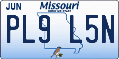 MO license plate PL9L5N