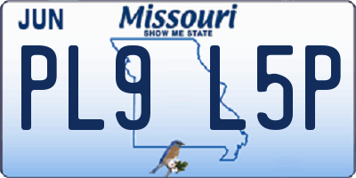 MO license plate PL9L5P