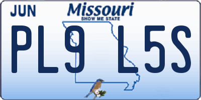 MO license plate PL9L5S