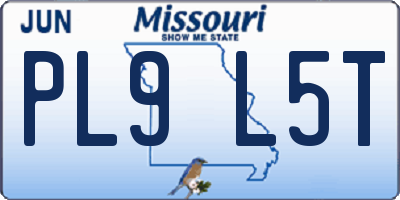 MO license plate PL9L5T