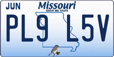 MO license plate PL9L5V