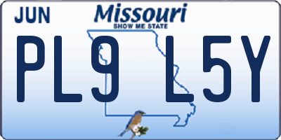 MO license plate PL9L5Y