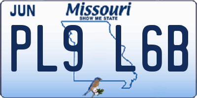 MO license plate PL9L6B