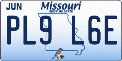 MO license plate PL9L6E