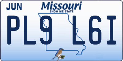 MO license plate PL9L6I