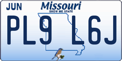 MO license plate PL9L6J