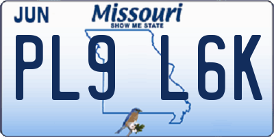 MO license plate PL9L6K