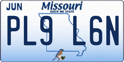 MO license plate PL9L6N