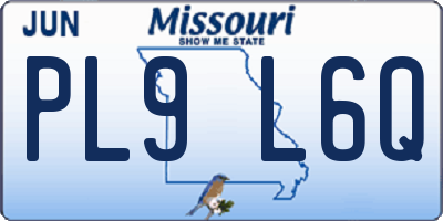 MO license plate PL9L6Q
