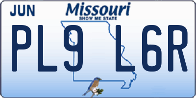 MO license plate PL9L6R