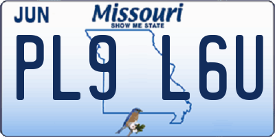MO license plate PL9L6U