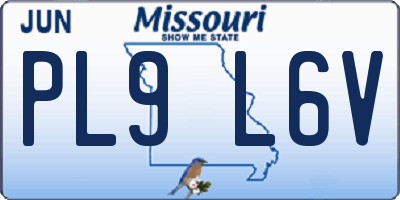 MO license plate PL9L6V
