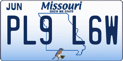 MO license plate PL9L6W