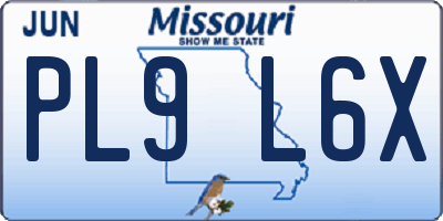 MO license plate PL9L6X