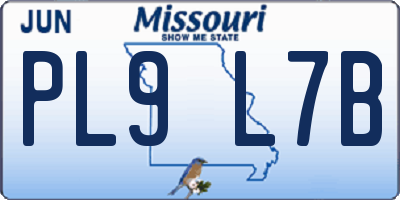MO license plate PL9L7B