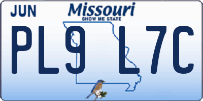MO license plate PL9L7C