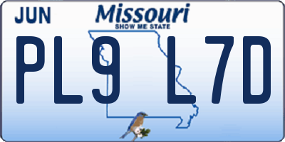 MO license plate PL9L7D