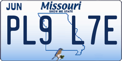 MO license plate PL9L7E