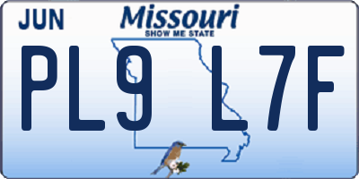 MO license plate PL9L7F