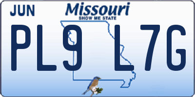 MO license plate PL9L7G