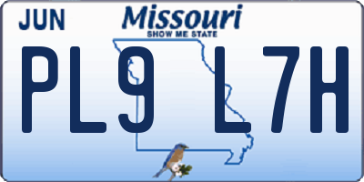 MO license plate PL9L7H