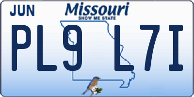 MO license plate PL9L7I