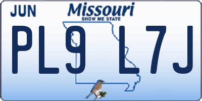 MO license plate PL9L7J
